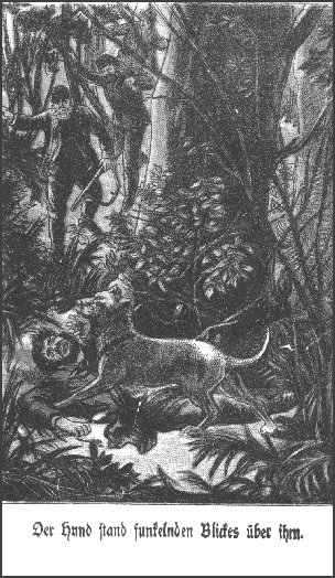 Der Hund stand funkelnden Blickes &uuml;ber ihm.