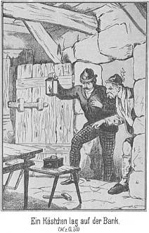 Ein K�stchen lag auf der Bank.