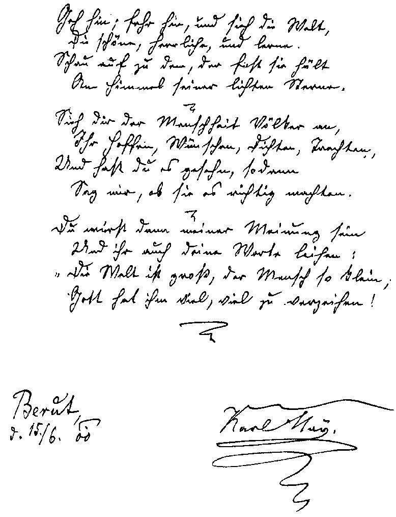 Faksimile des May-Gedichtes